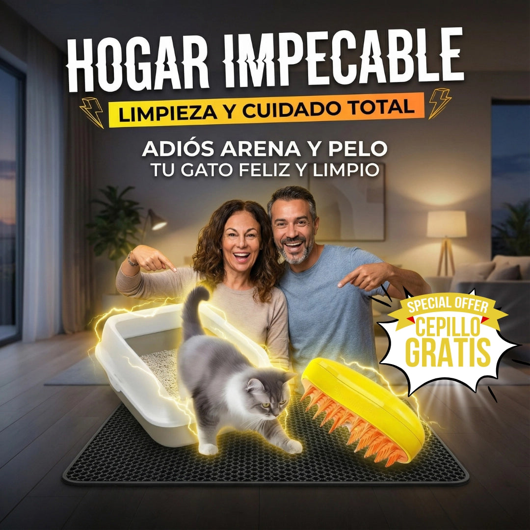 [OFERTA FLASH] - NeoClean Gatos - Tapete con Tecnología de Malla + Vaporizador 3 en 1 de Regalo